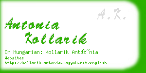 antonia kollarik business card